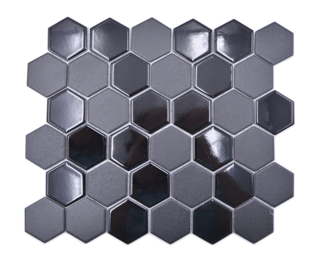 mixed finished black mosaic 