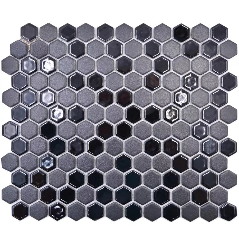 Hexagon black tile 