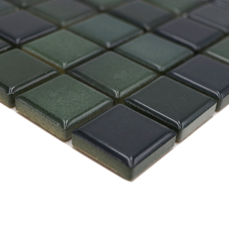 Deep green square mosaic 