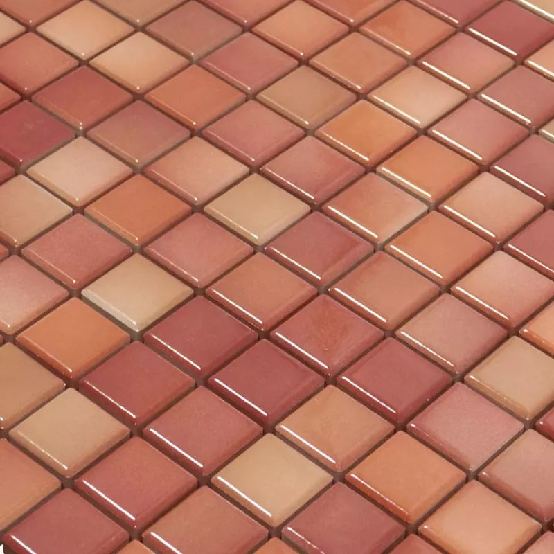 red mixed mosaic tile