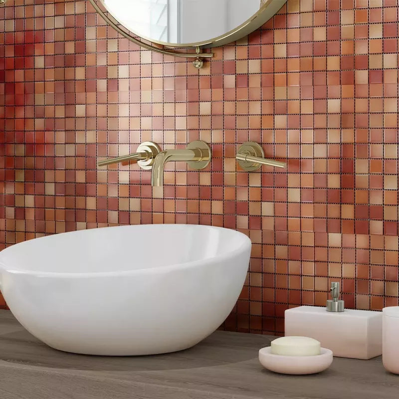 red square bathroom mosaic 