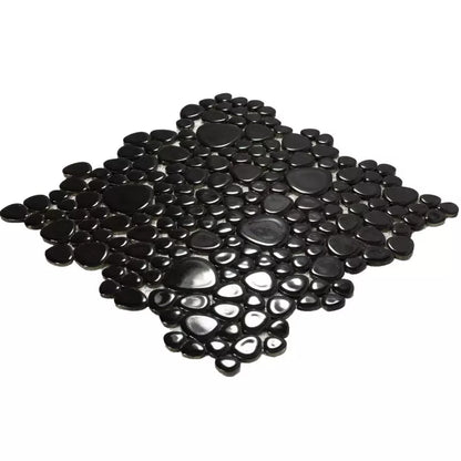 Ceramic Pebble Mosaic Black Gloss2