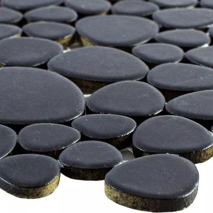 Ceramic Pebble Mosaic Black Matt