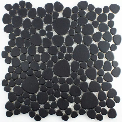 Ceramic Pebble Mosaic Black Matt