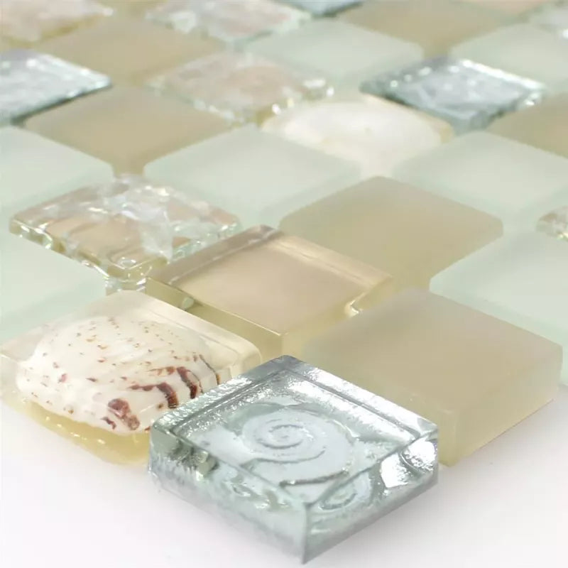 beige glass mosaic 