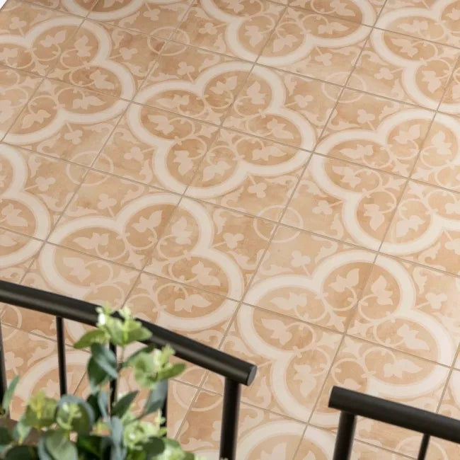 Red Pattern Wall and Floor Tiles