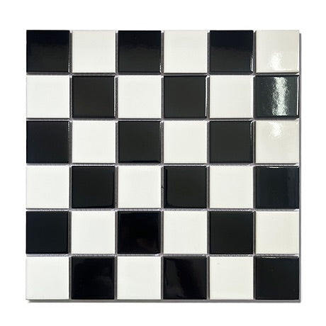 black and white gloss tile