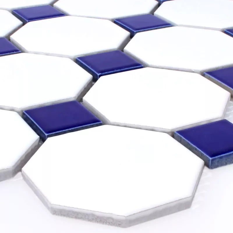 Blue and white mosaic 