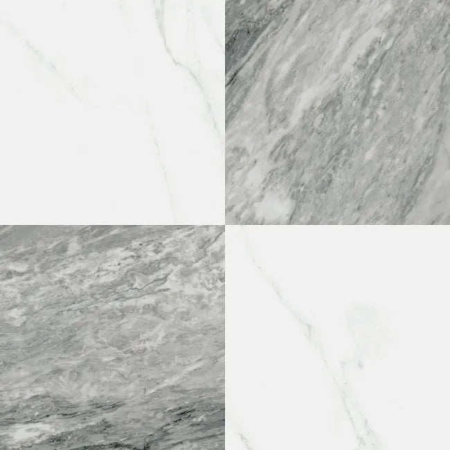 white marble effect tiles 