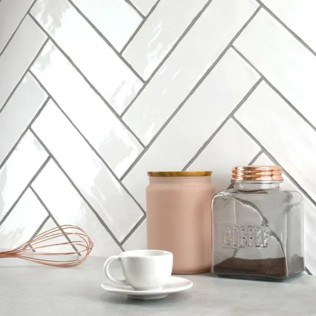 White metro wall tile