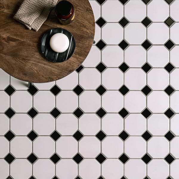 Large Black And White Ceramic Mosaic 