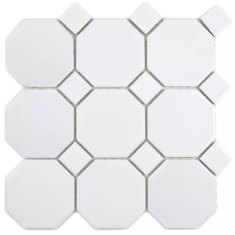 white mosaic floor tile 