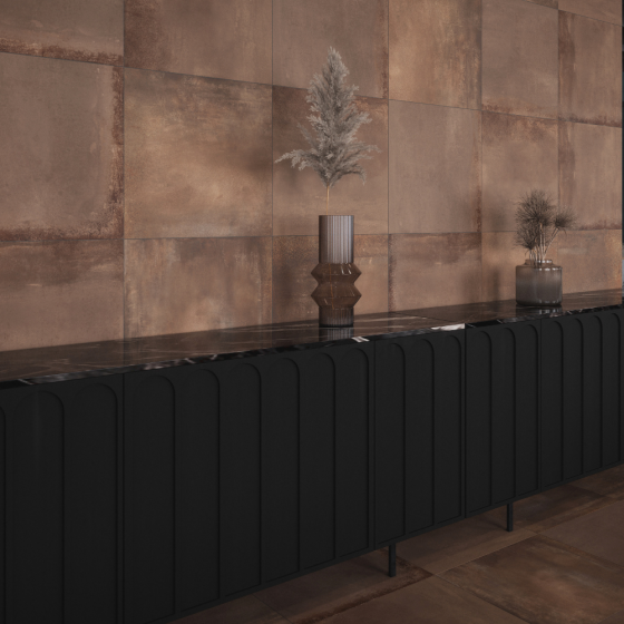 brown metal effect tile