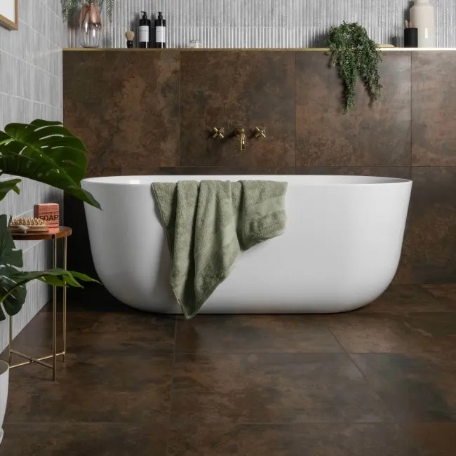 brown oxidised metal bathroom shot 