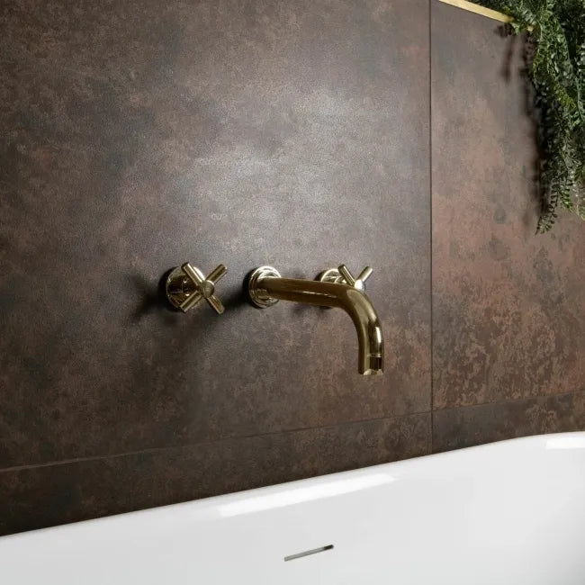 antique brown rust effect bathroom wall 