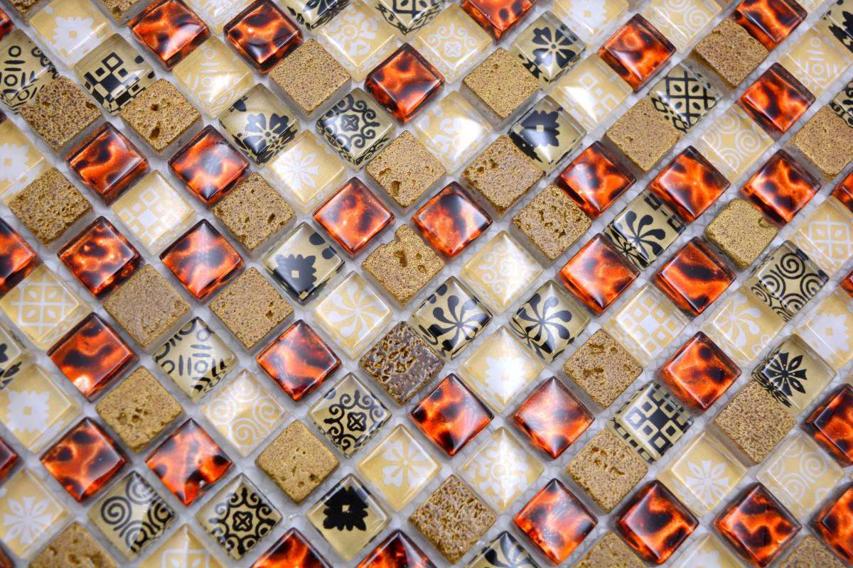 Leopard Glass Mosaic Tiles