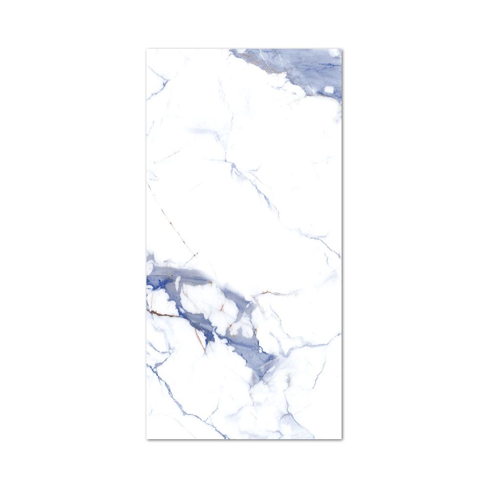 Crash Blue Marble Effect Polished Rectified Porcelain Wall & Floor Tile - 1200mm x 600mm - Luxury Tiles UK