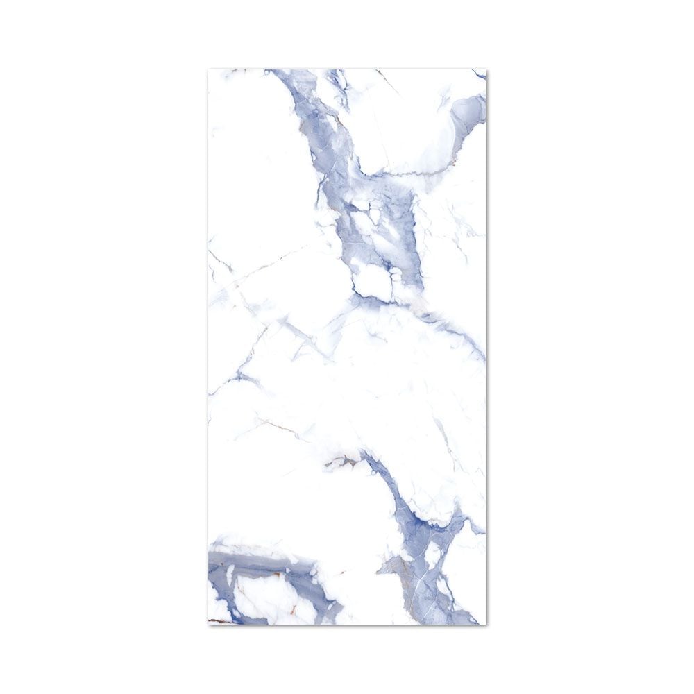 Crash Blue Marble Effect Polished Rectified Porcelain Wall & Floor Tile - 1200mm x 600mm - Luxury Tiles UK