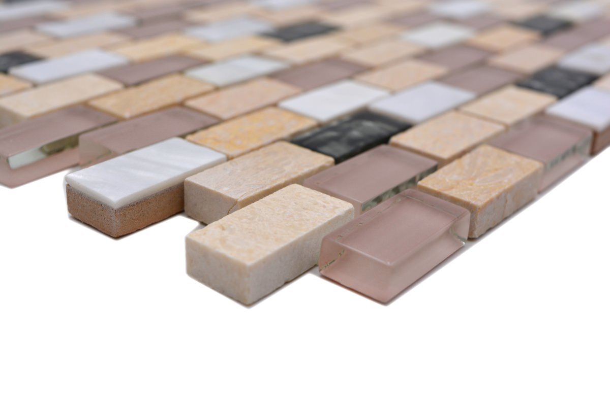 biege brick mosaic tile 