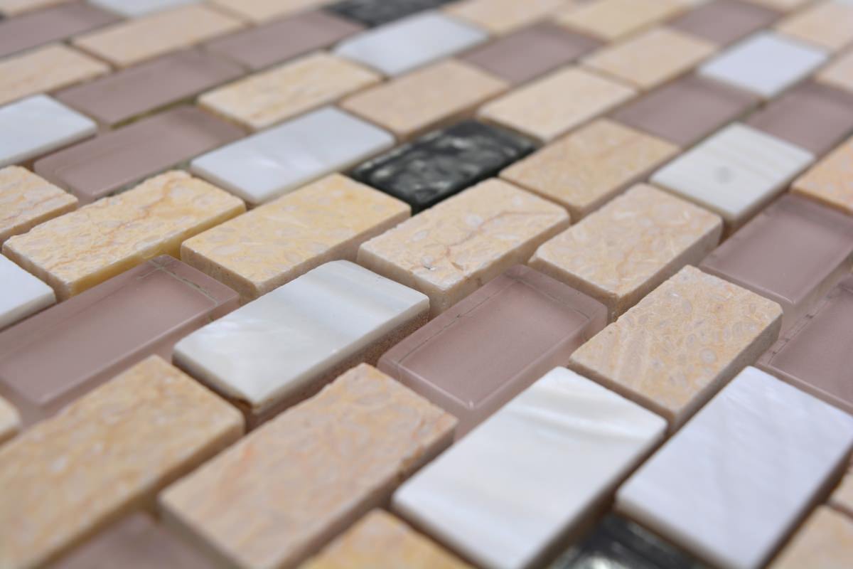 Taupe glass mosaic tile 
