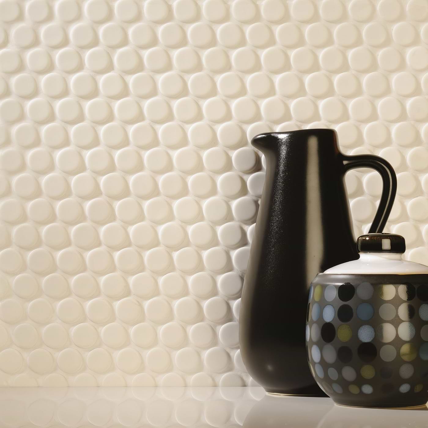 Cream Penny Mosaic Wall and Floor Tile 