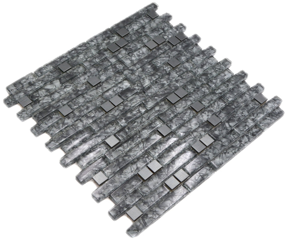 silver crackle mosaic tiles