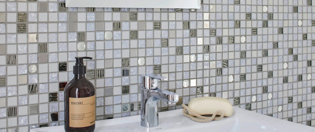 White crystal self adhesive mosaic tile backsplash 