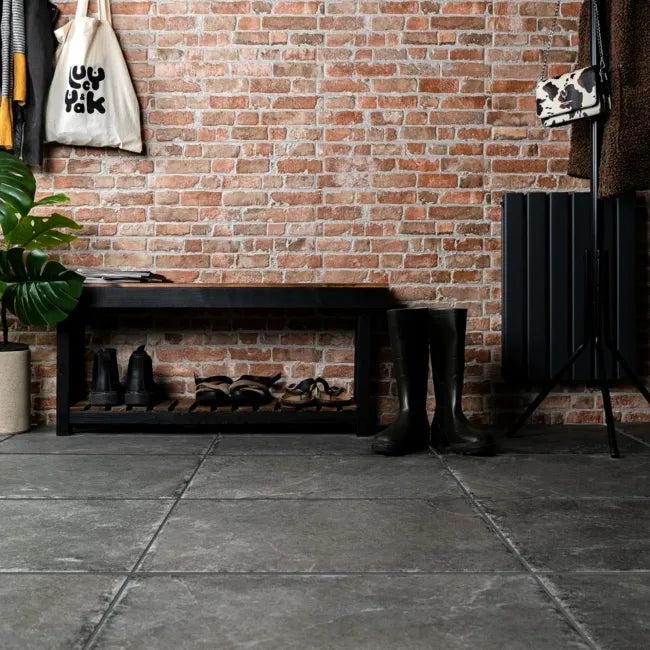 Anthracite Stone effect floor tiles 