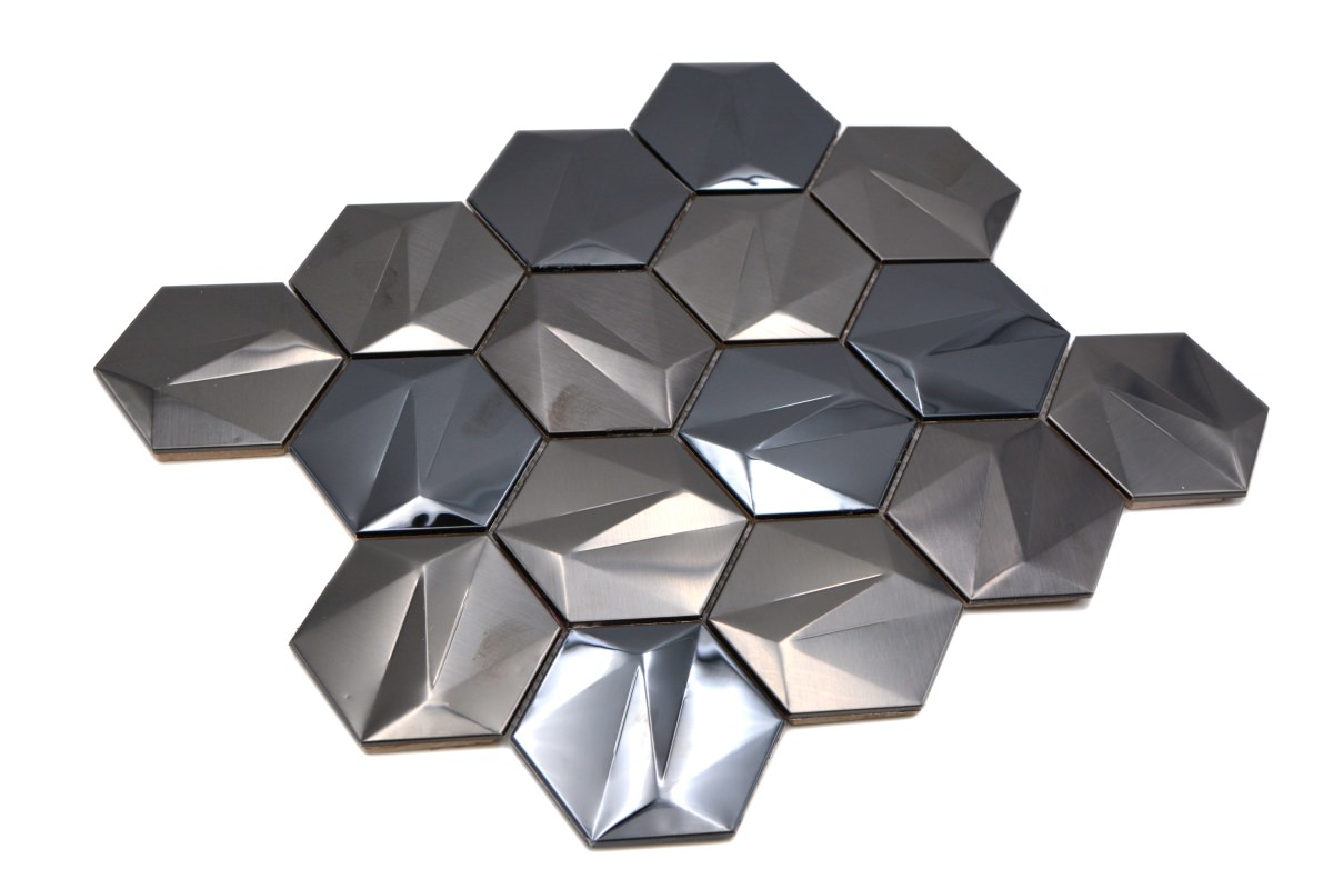 Dark Grey Hexagonal Mosaic For Feature Walls 