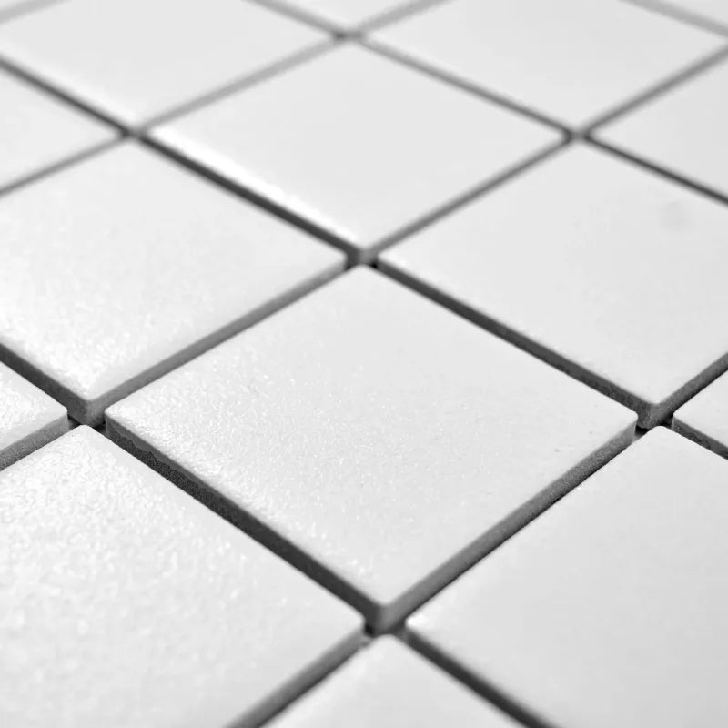 white matt mosaic tile 