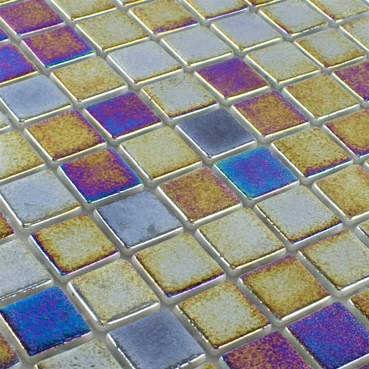 Petrol Glass Swimming Pool Mosaic Tile 316x316mm - Luxury Tiles UK