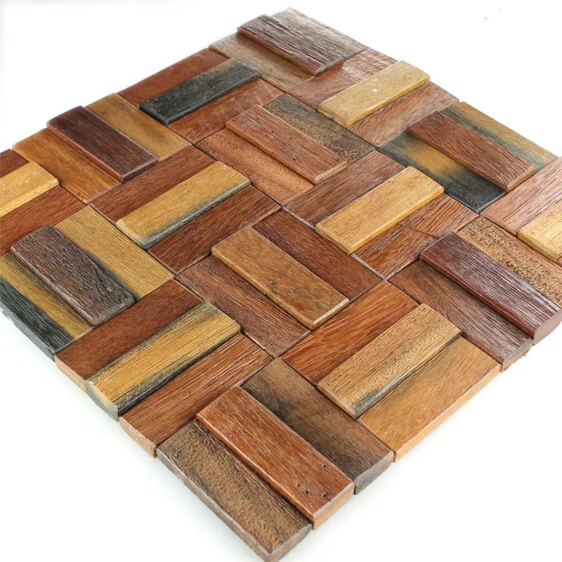 wood mosaic tile