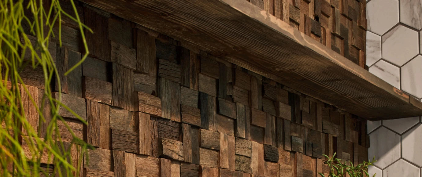 Distressed Wood Mosaic Tiles 30x30cm Kitchen Wall Mosaicx