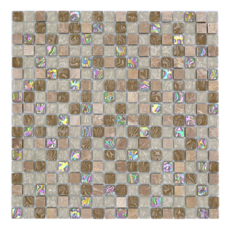 Glass and stone mosaic tile