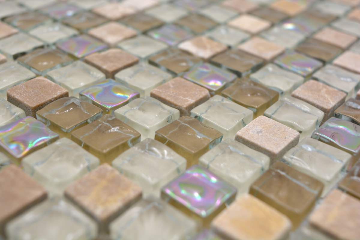 pearl glass square mosaic 