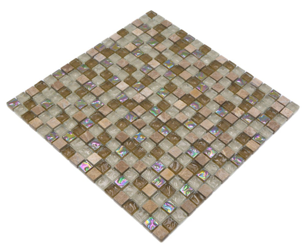 brown and beige glass mosaic 