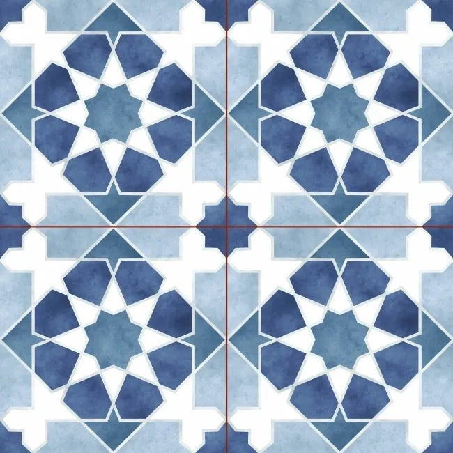 Blue Pattern Decor Floor Tiles