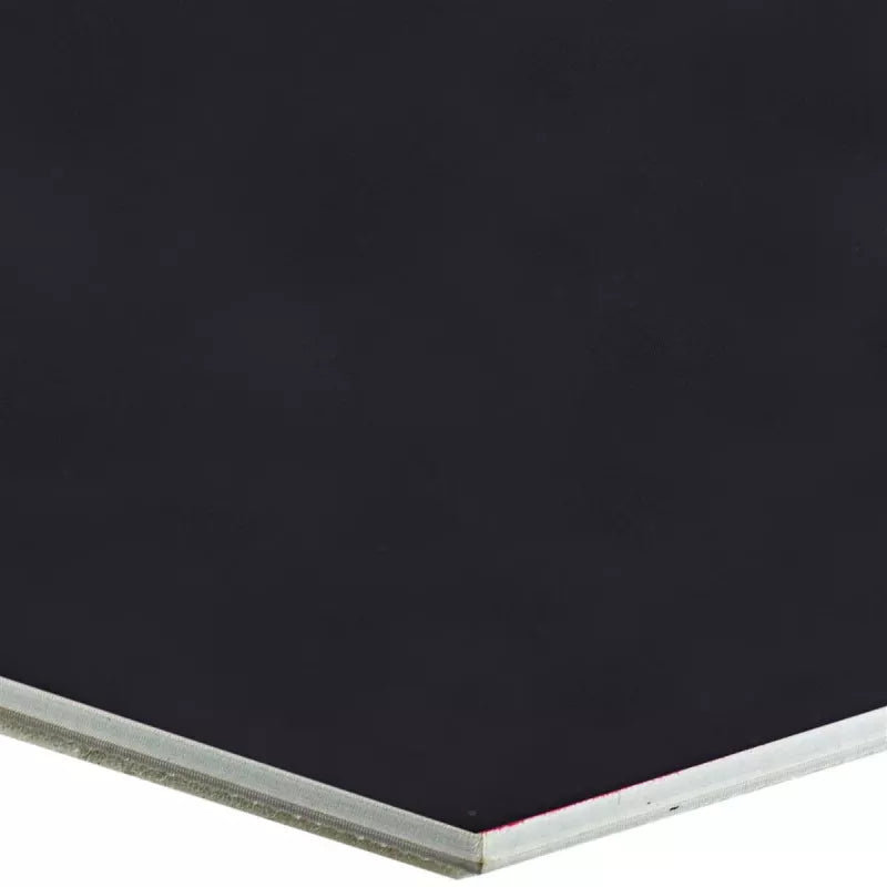 Close up black hexagon self adhesive 