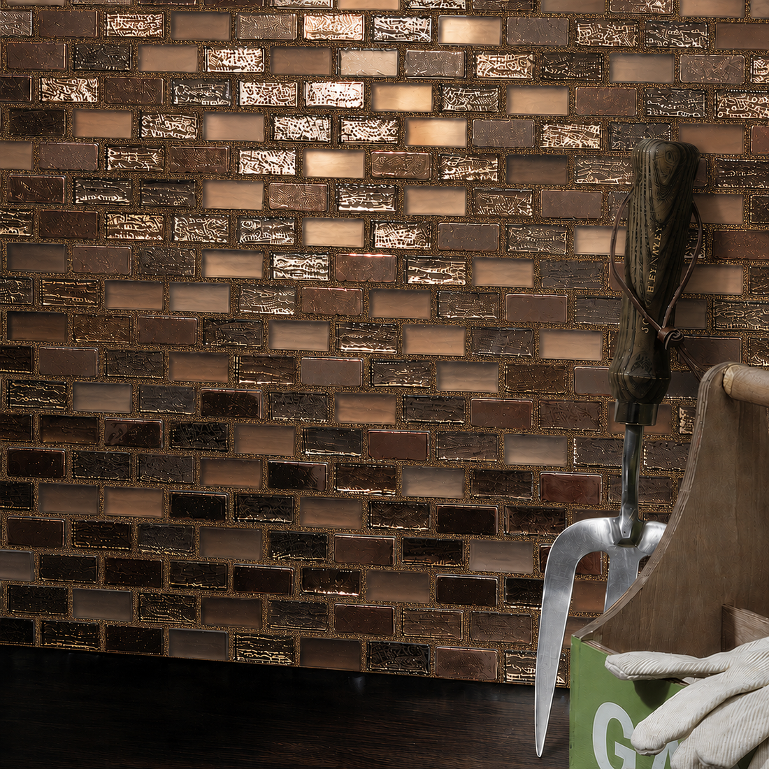 luxury bronze and gold mosaic 
