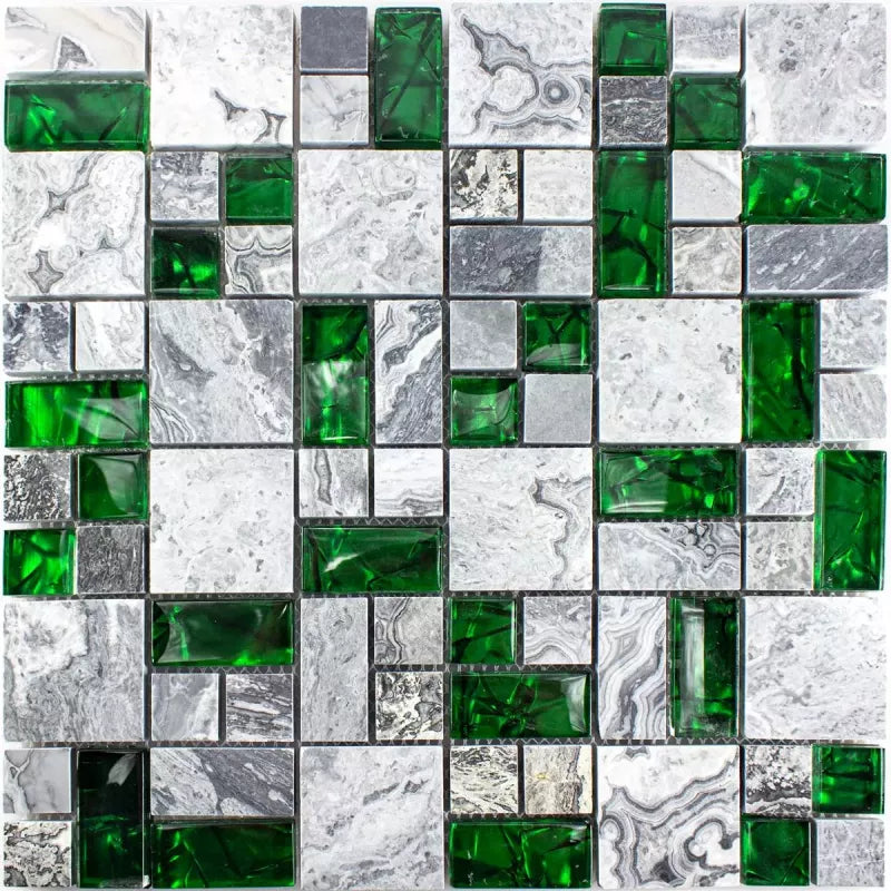 green crystal marble mosaic 