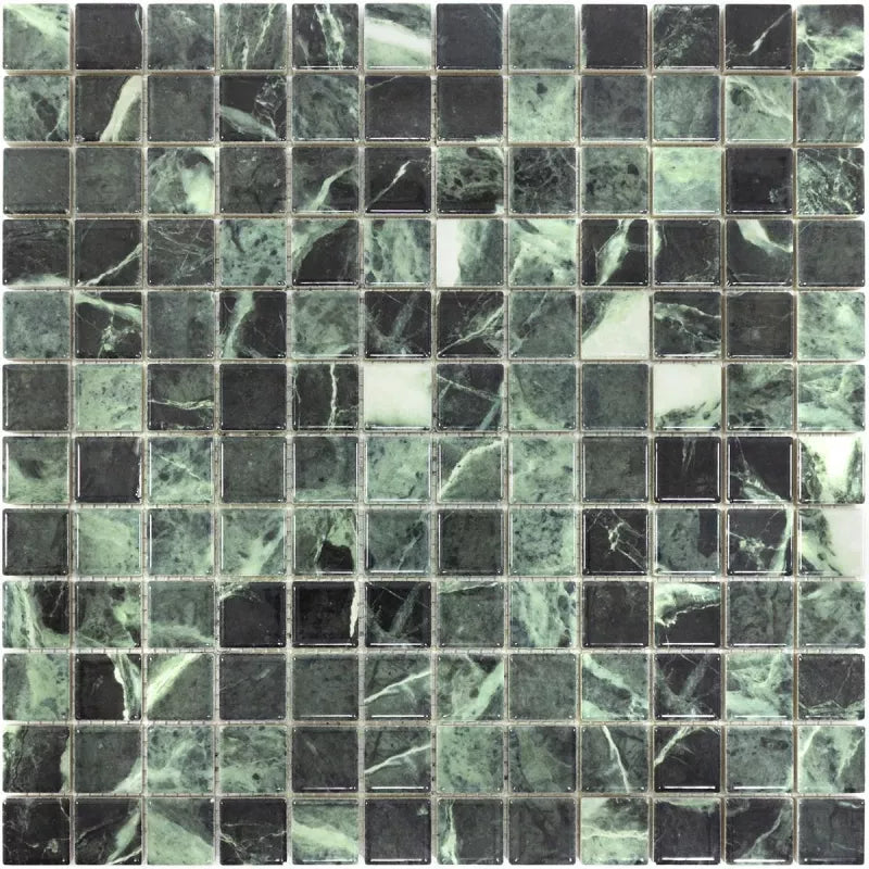 green porcelain mosaic tile