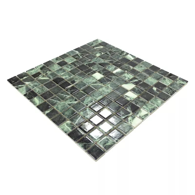 Emerale Green Marble Effect Mosaic Tile - Luxury Tiles UK