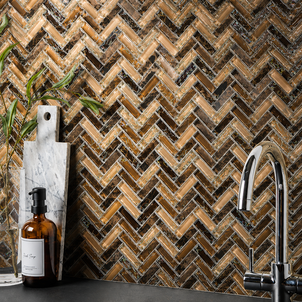 Stunning Artisan Herringbone Tile Mosaics image