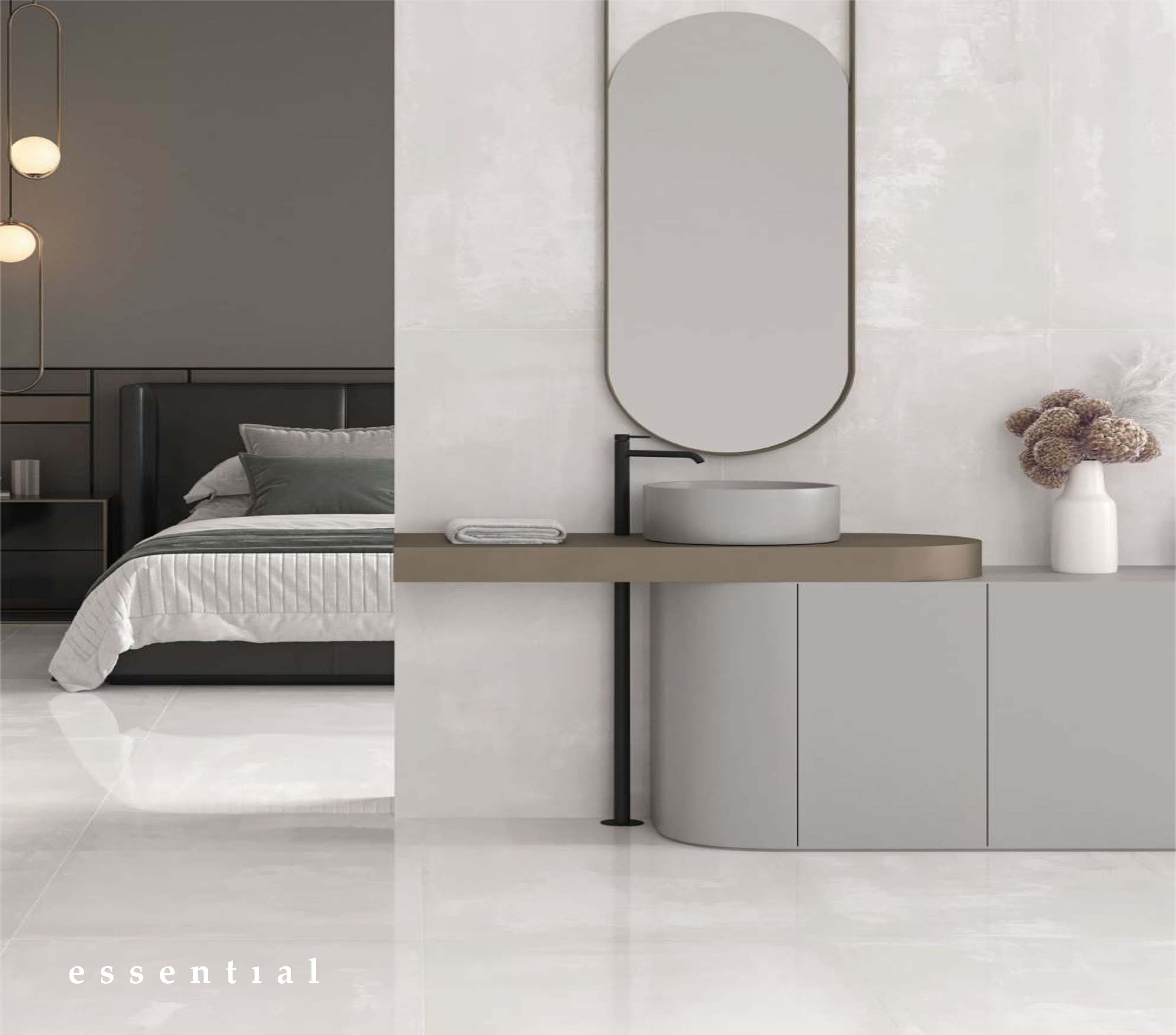 Essential White Concrete Effect Tiles - Luxury Tiles