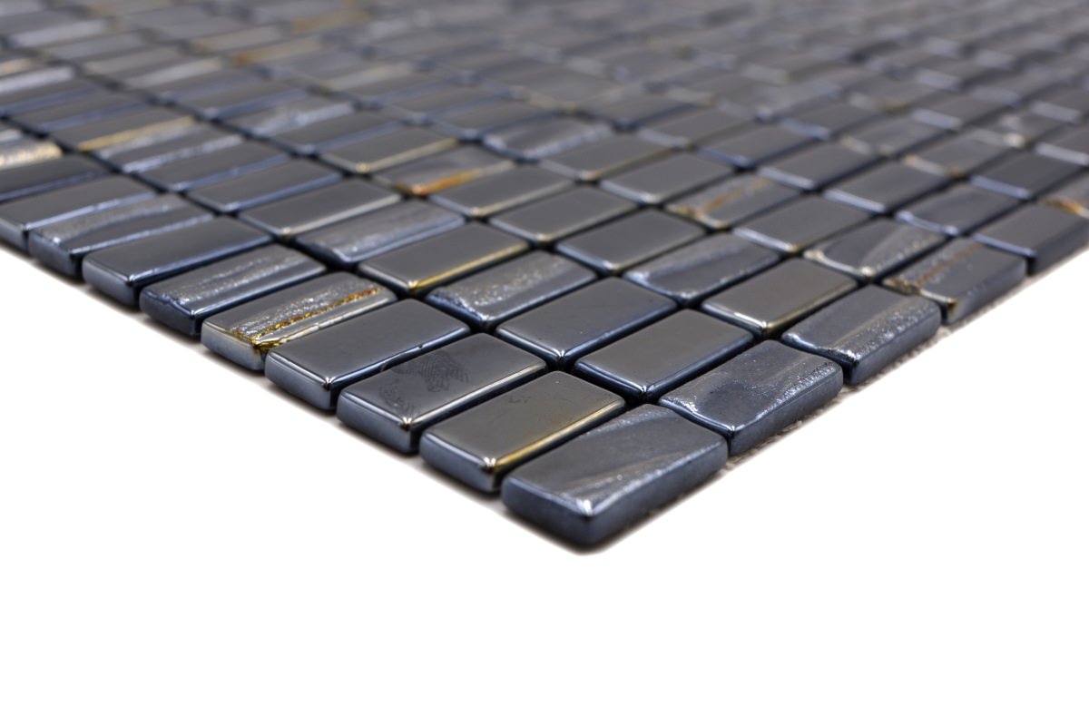 Iridescent Black Mosaic Tiles