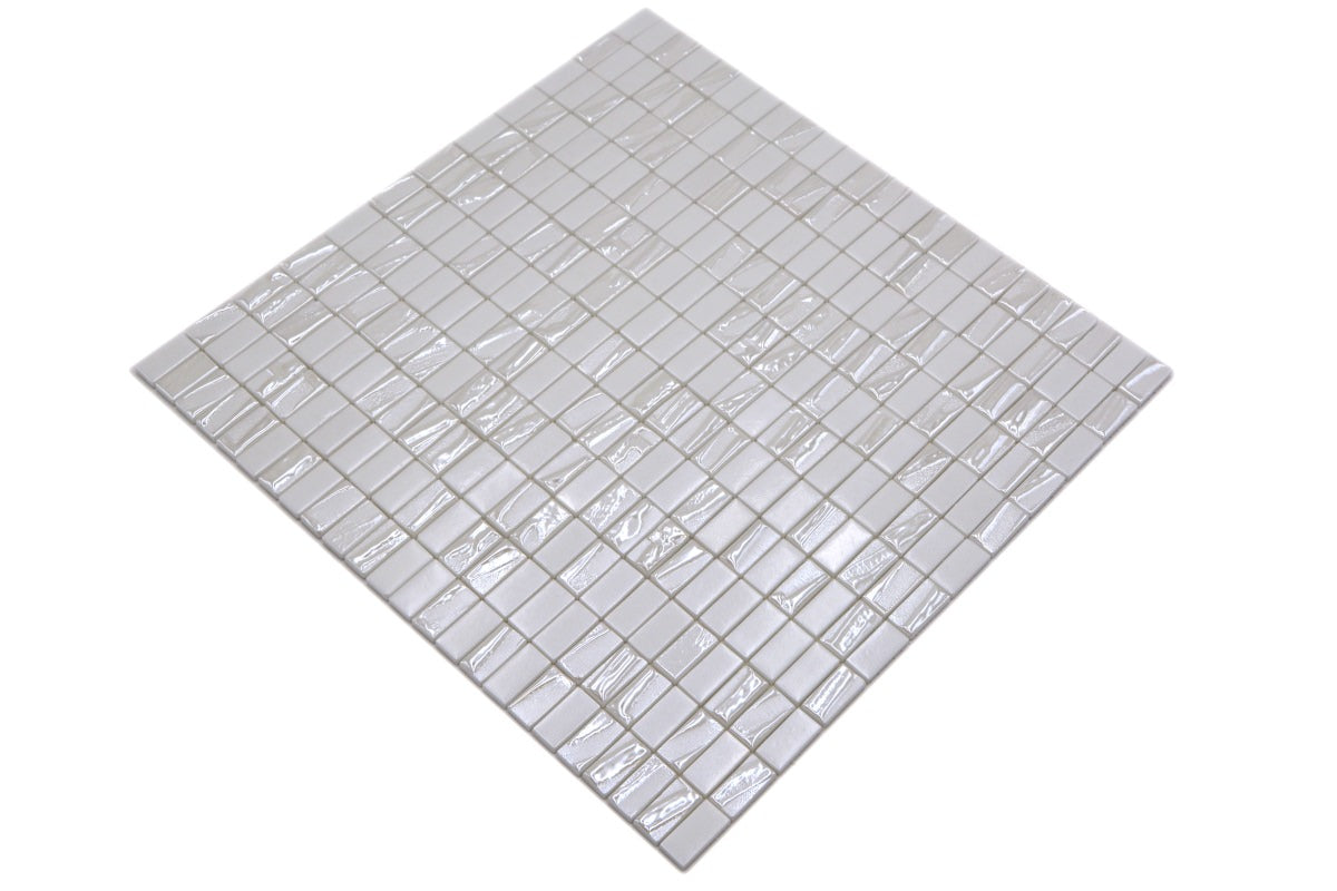 Iridescent White Mosaic Tiles