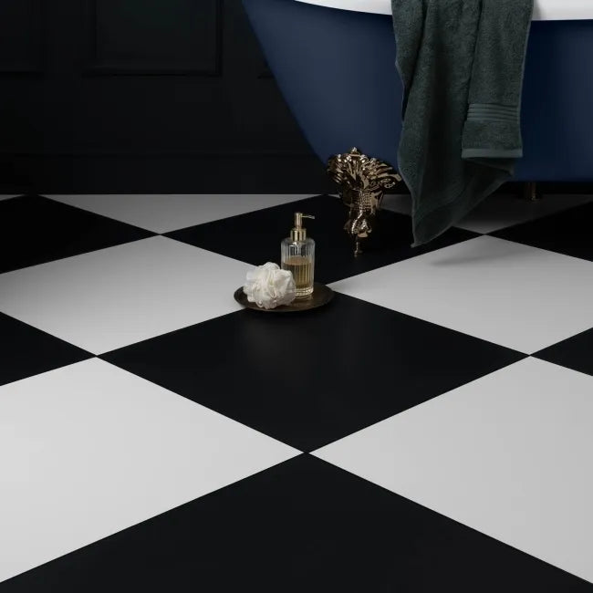 black matt floor tiles