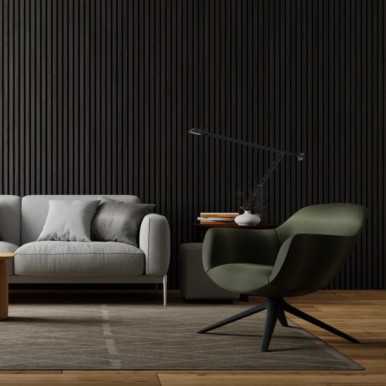 Noir Midnight Black Acoustic Wood Wall Panels - Luxpanel® - Luxury Tiles UK