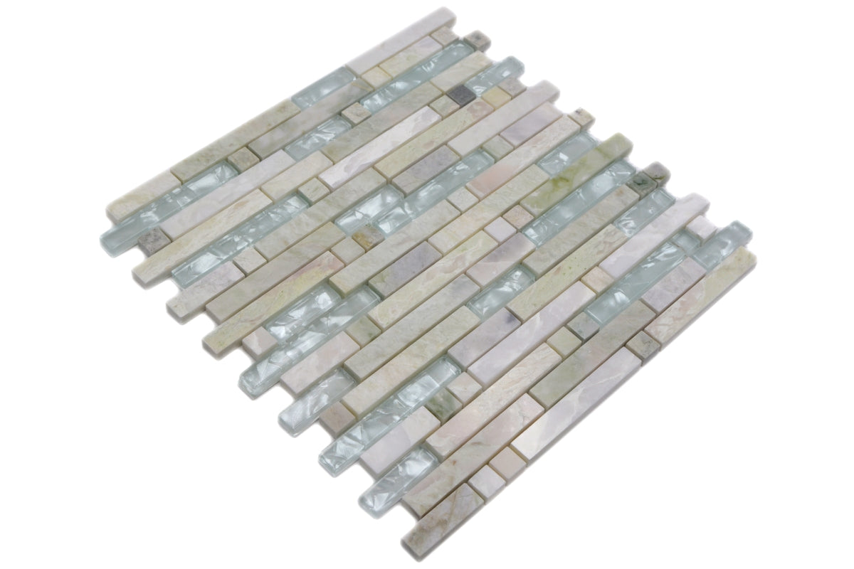 White Brickbond Mosaic Tile