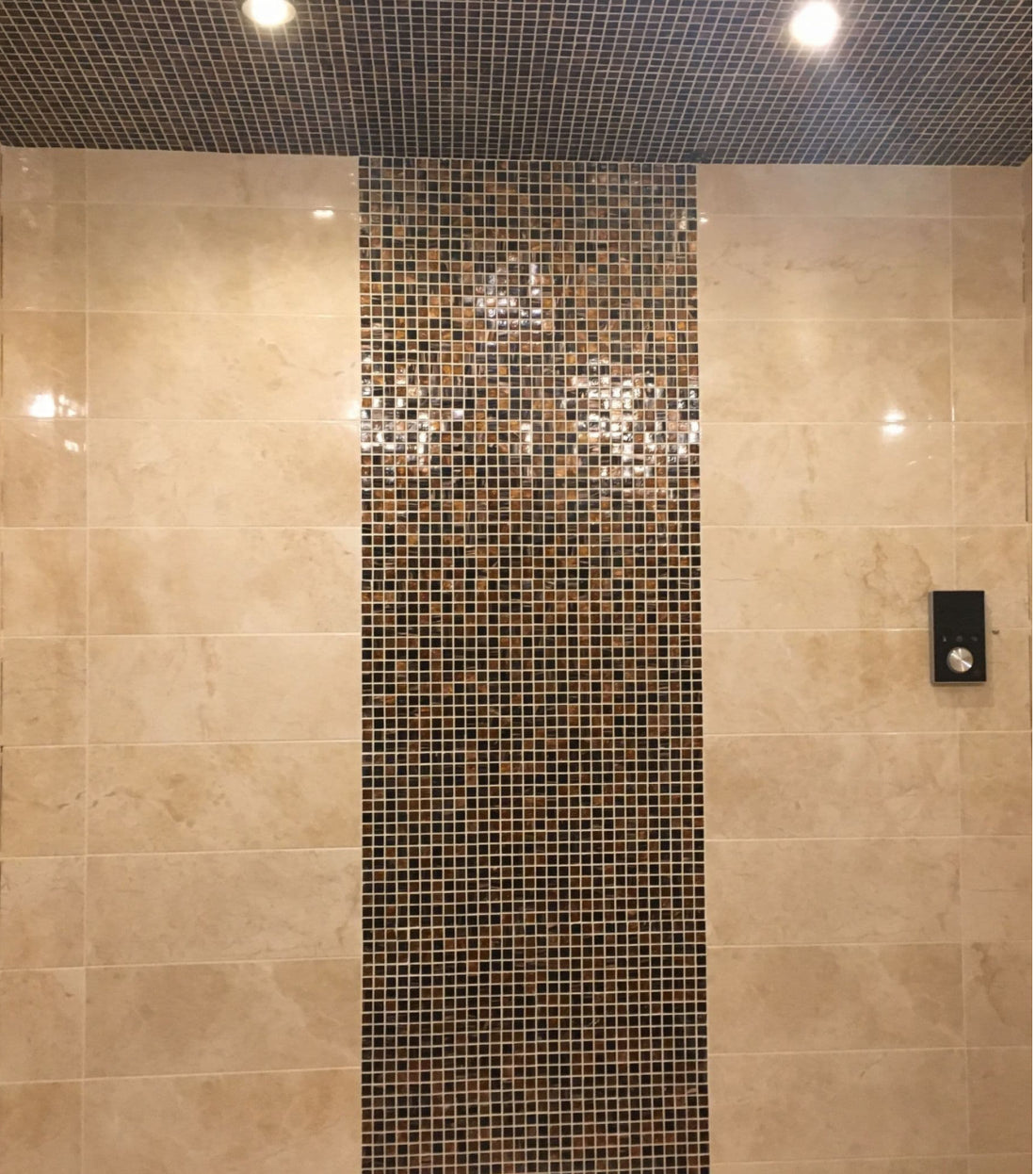 Pandemonium brown copper glass mosaic tile